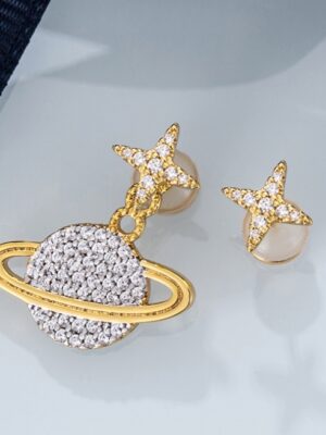 Apm Monaco Golden Planet Earrings Light Luxury Earrings