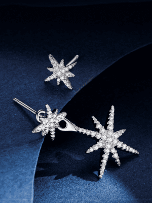Apm Monaco asymmetrical six-pointed star earrings