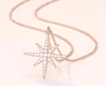 Apm Monaco six-pointed star single shooting star rose gold necklace