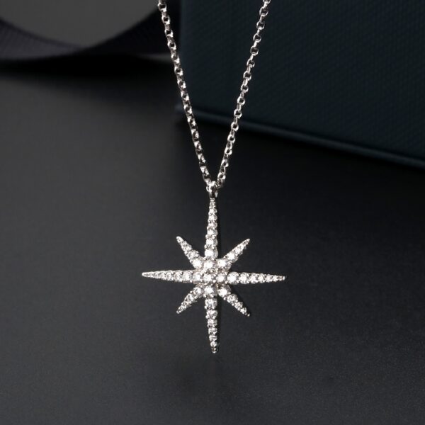 Apm Monaco six-pointed star single star white gold necklace