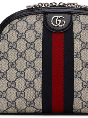 Gucci Ophidia GG Small Shoulder Bag Beige and blue GG Supreme canvas 499621