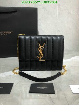 Saint Laurent  Black Vicky Large Quilted Patent Leather Shoulder Bag Mirror 1:1